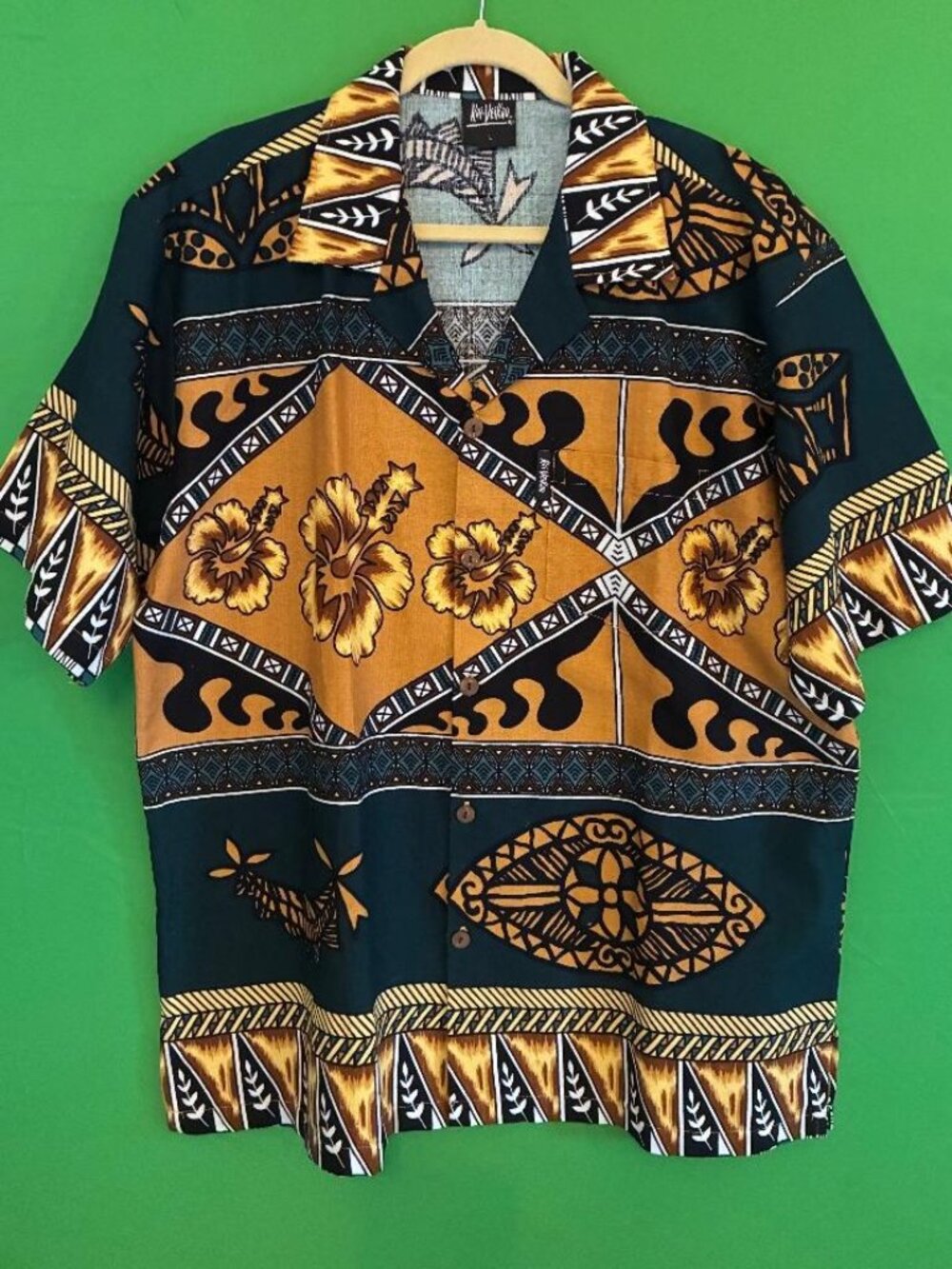 FANTASTIC! VINTAGE Kai-Veikau Fiji Camp Shirt Short Sleeve Mens Sz LG-X Hawaiian